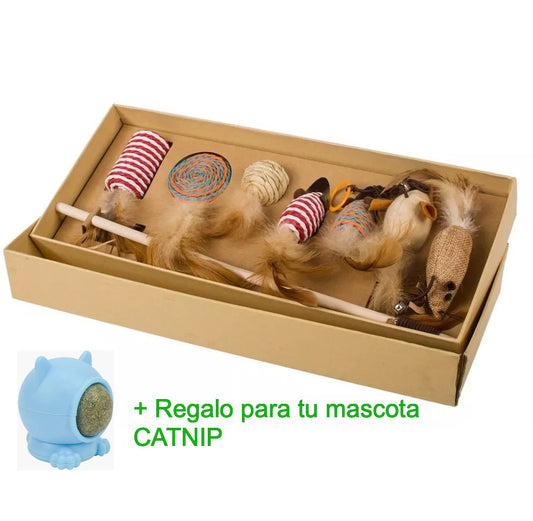 JUGUETES PARA GATOS SET DE 7 UNIDADES