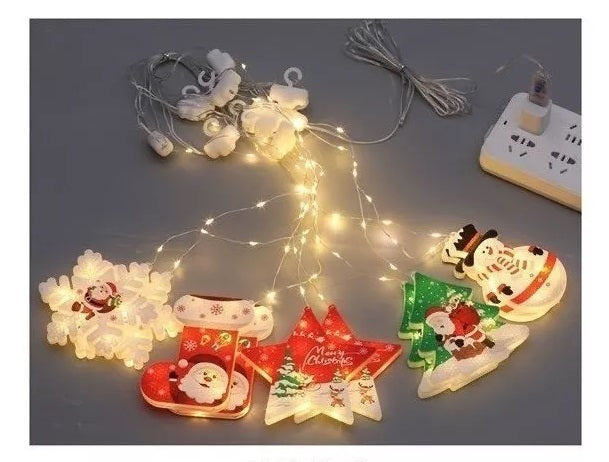LUCES CON MOTIVOS DE NAVIDAD 6 UNIDADES