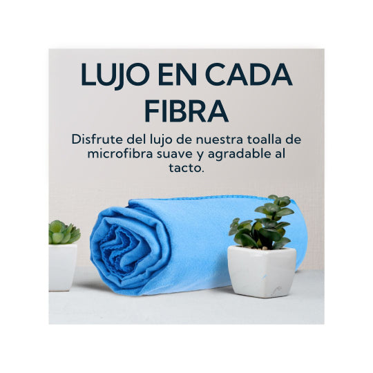 TOALLA MICROFIBRA SUEDE AZUL