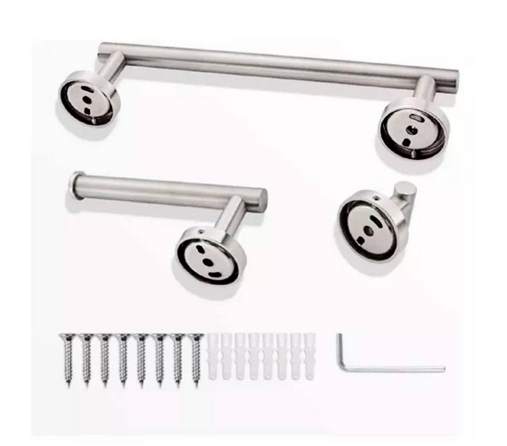 SET DE 5 ACCESORIOS DE BAÑO ACERO INOXIDABLE
