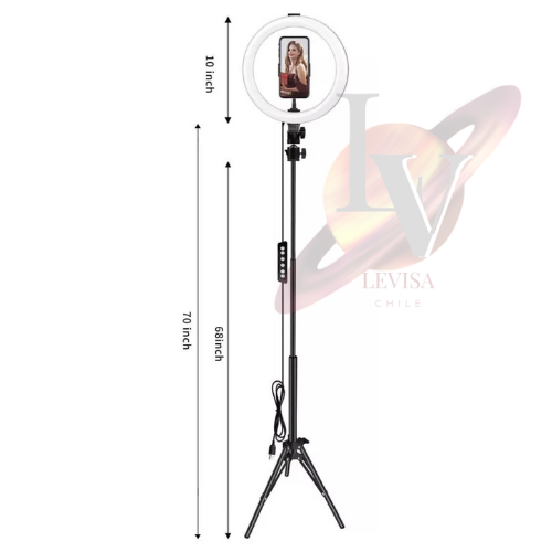 Aro de Luz LED 26 cm Trípode 2.1 M