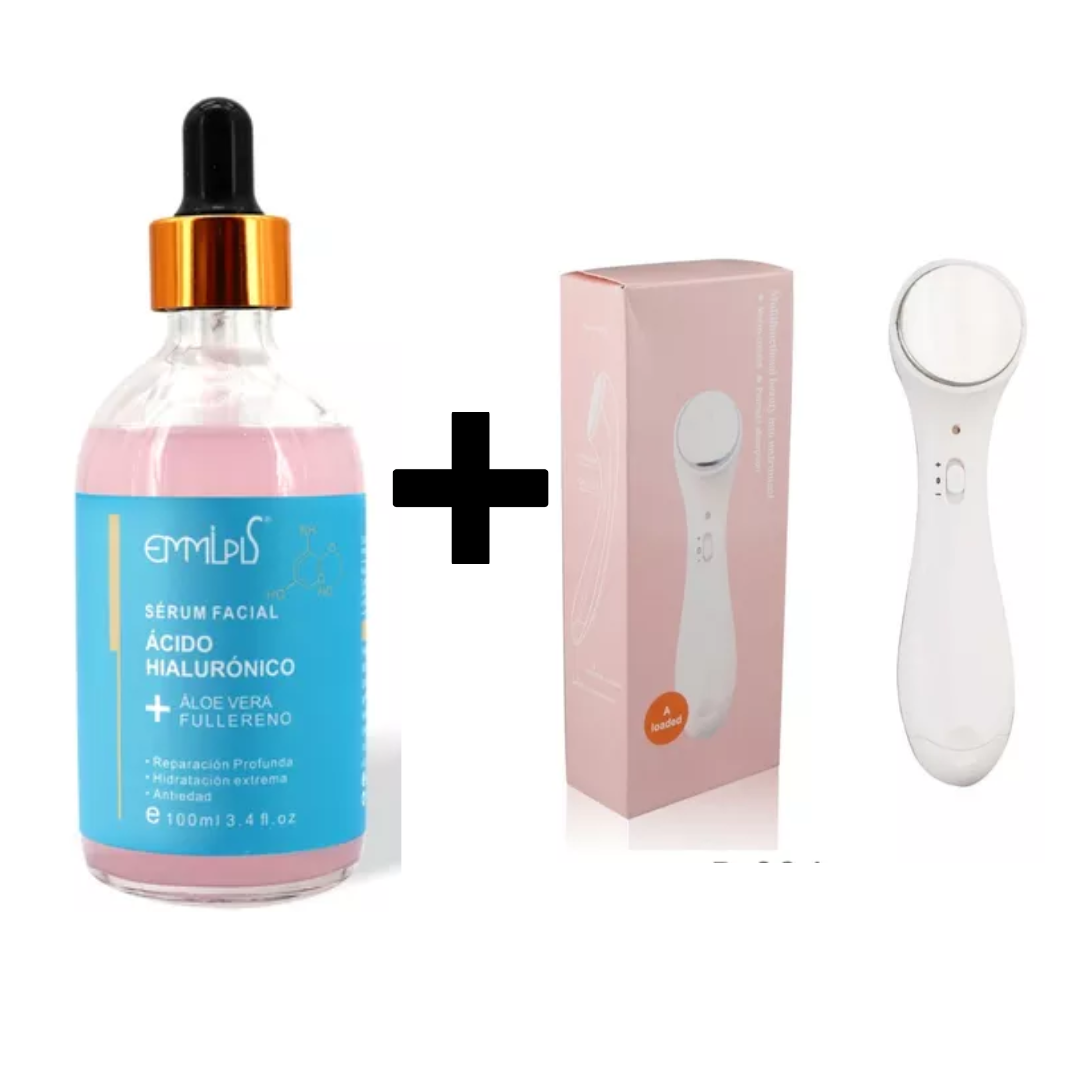 PACK MASAJEADOR FACIAL Y SERUM DE 100 ML