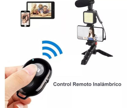 TRIPODE DE CELULAR CON LUZ Y MICROCROFONO
