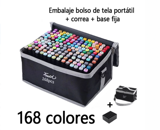 SET 168 MARCADORES BOLSO TELA PORTATIL