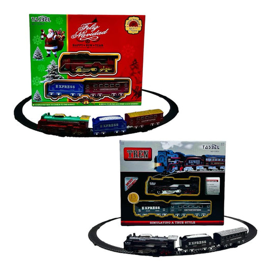 TREN ELECTRICO NAVIDEÑO LUCES 13 PCS